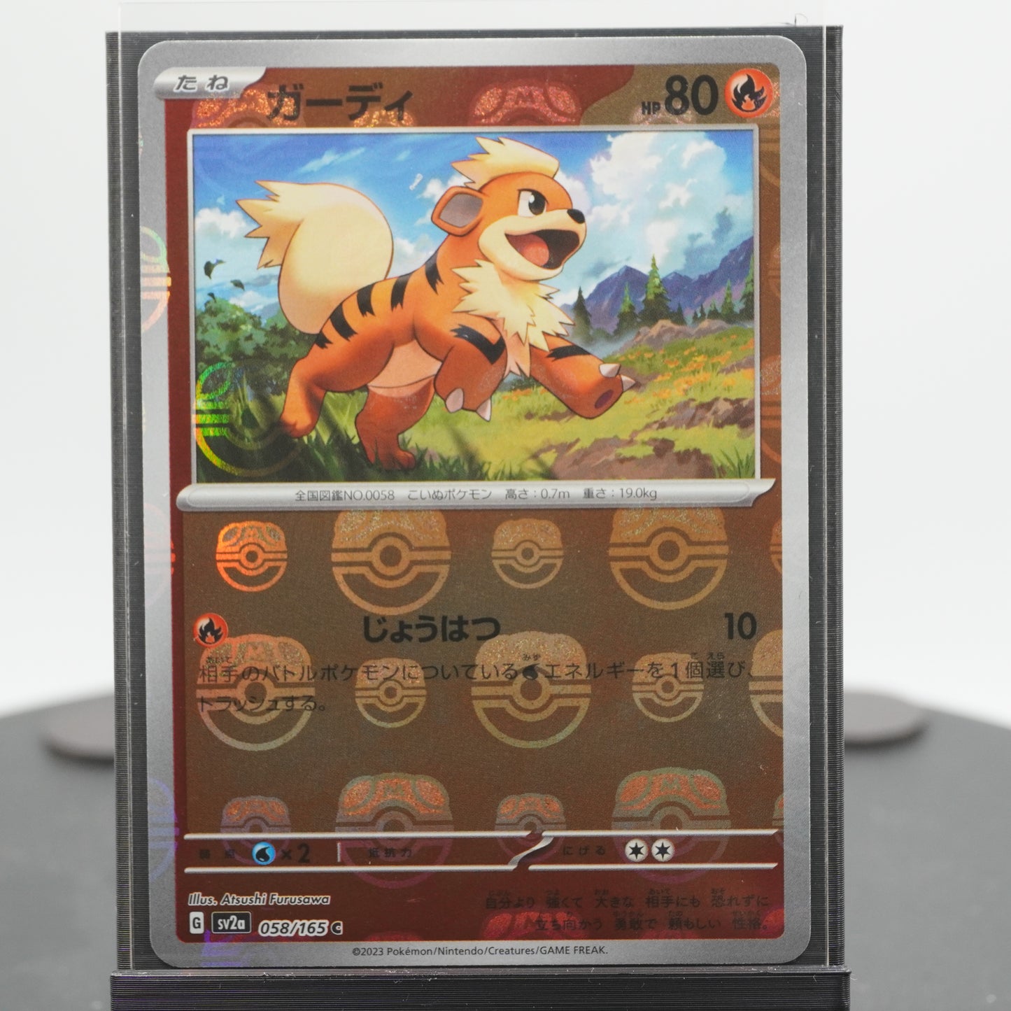Growlithe Masterball Holo C 058/165 SV2a 151 Pokemon Card Japanese