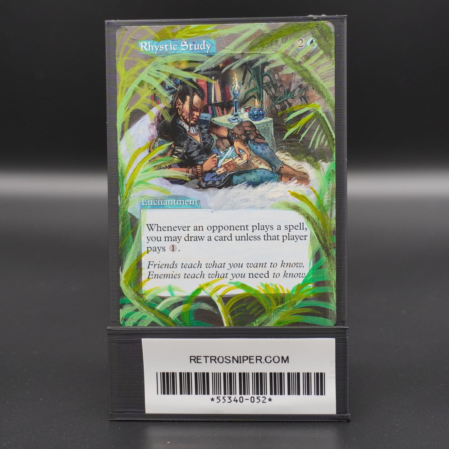 Rhystic Study Prophecy Hand Painted Alter - MTG Magic: The Gathering